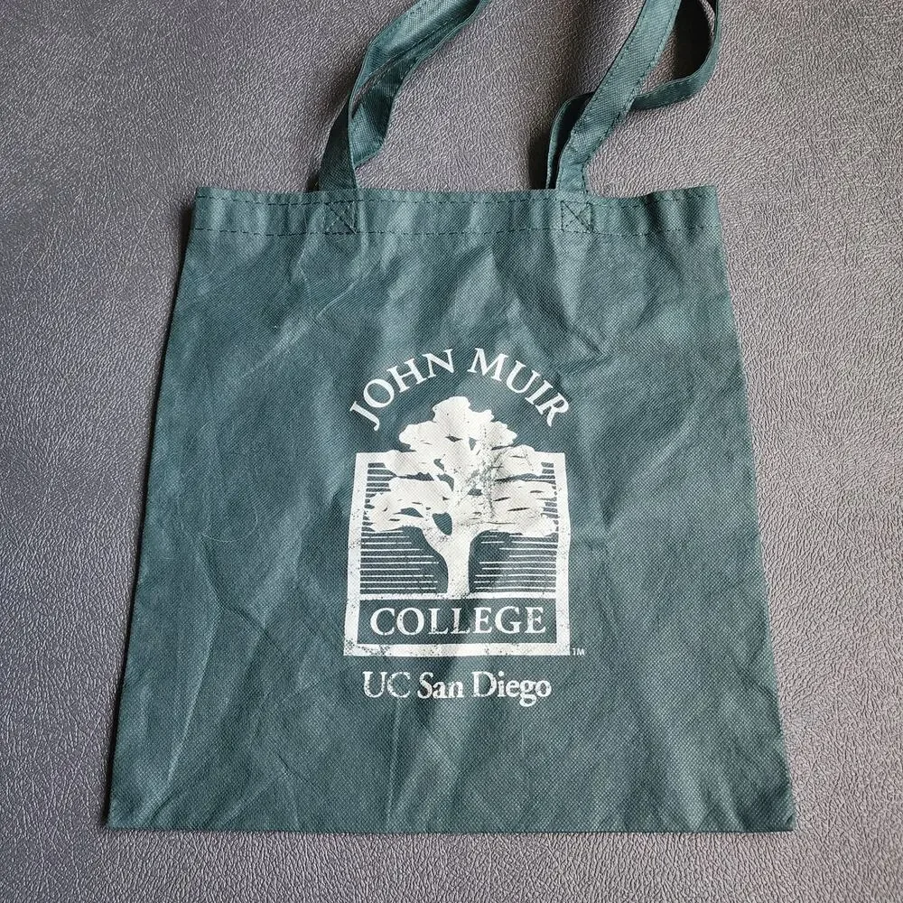 Vintage John Muir College UC San Diego Green Canvas Tote Bag